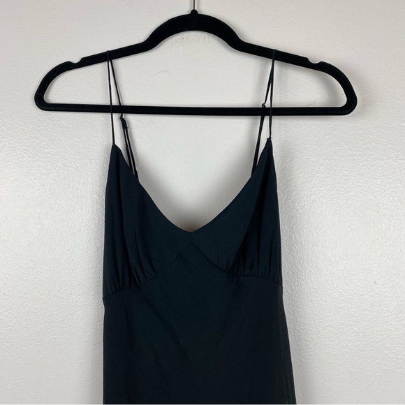 Madewell Layton V-Neck Lightweight Midi Slip Dress Black Size 14/XL NWT - Picture 6 of 12